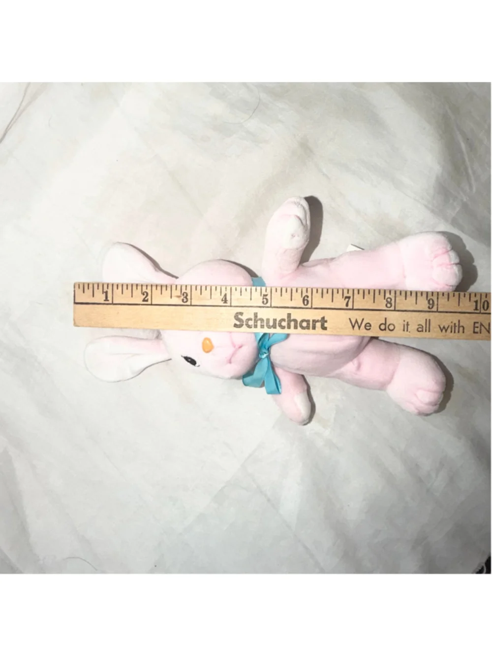 Vintage 1997 Enesco Precious Moments Pink Bunny Rabbit Bean Bag Stuffed Animal